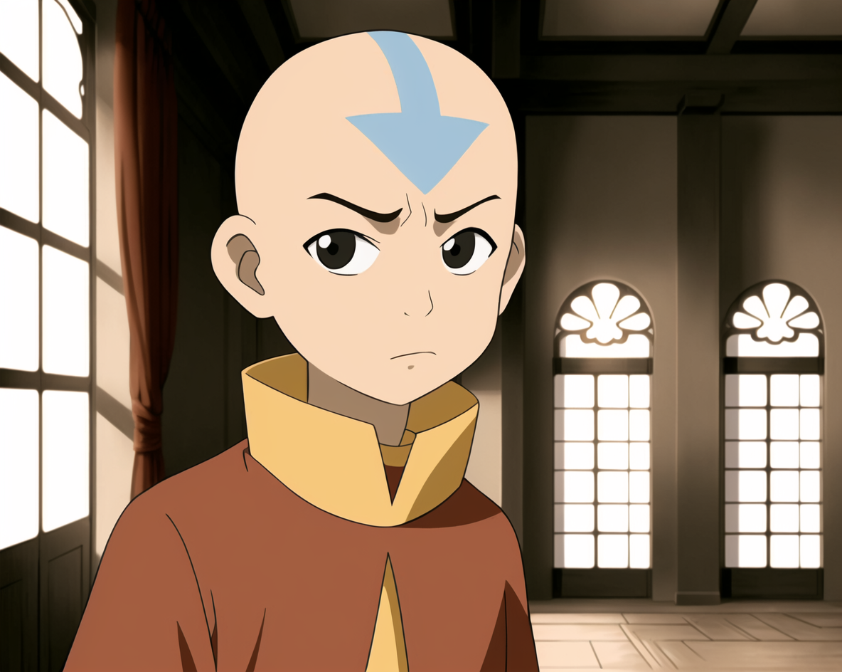 3978528623-1043240770-the last airbender  , best quality, masterpiece, male focus, 1boy, bald, parody, upper body, frown, black eyes, forehead mark, i.png